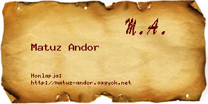 Matuz Andor névjegykártya