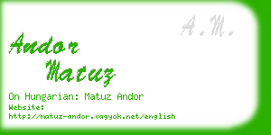 andor matuz business card